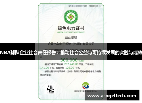NBA球队企业社会责任报告：推动社会公益与可持续发展的实践与成效