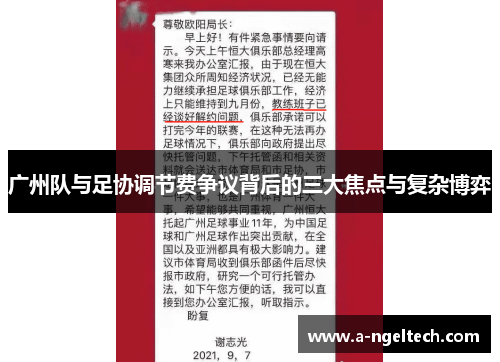 广州队与足协调节费争议背后的三大焦点与复杂博弈